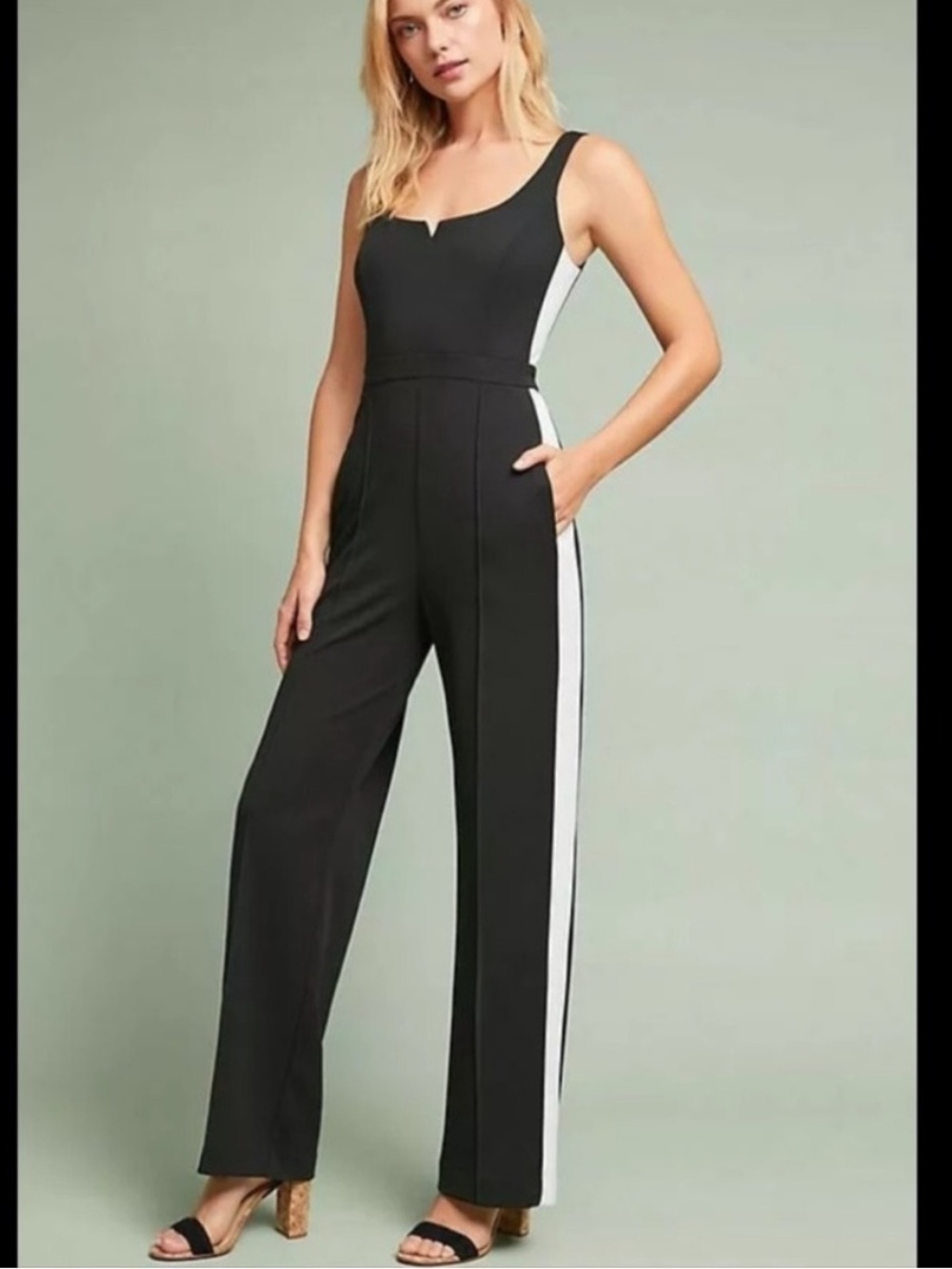Anthropologie jumpsuit Donna Morgan side stripe jumpsuit